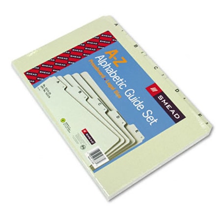 Smead Recycled Top Tab File Guides Alpha 1/5 Tab Pressboard Legal 25/Set SM32856